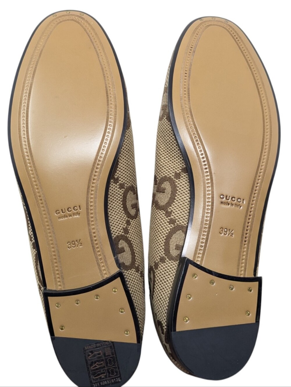 NEW Gucci Jordaan Jumbo GG Monogram Horsebit Jacquard Loafer Mule Size EU 39.5 - Picture 10 of 10